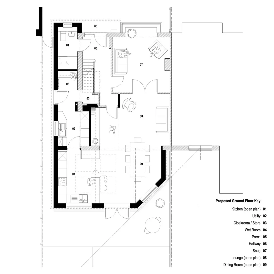 Plan overhead of ground floor