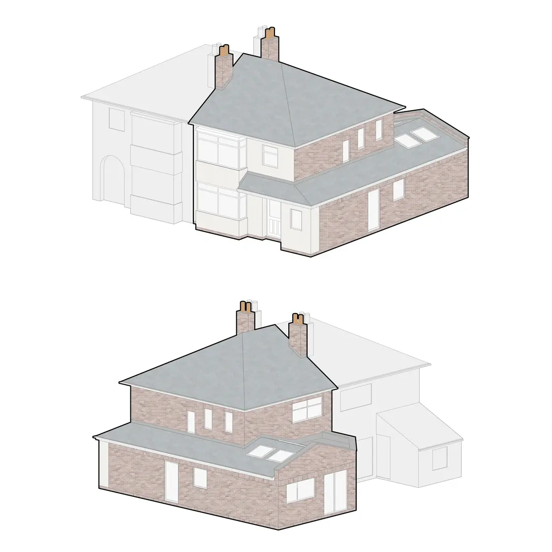 Computer assisted drawing of isometric plan view