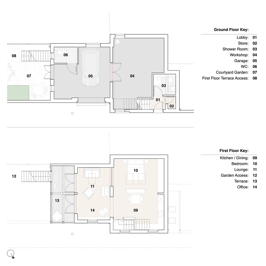 Architectural floor plan of farm house