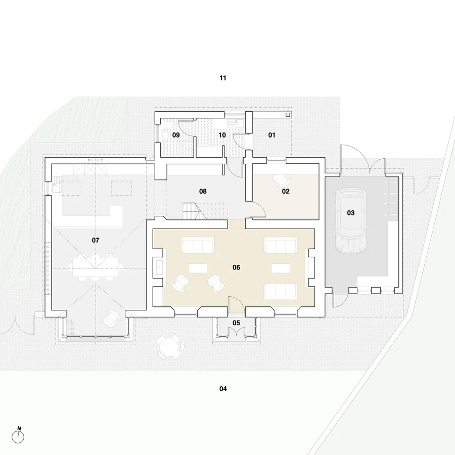 Architectural floor plan of farm house