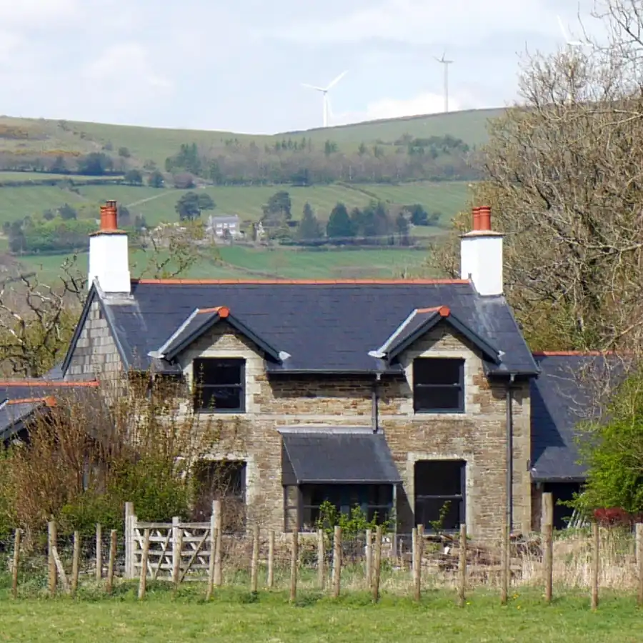 Farm house view from a distance